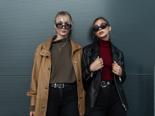 Lässige Leder Looks im Herbst