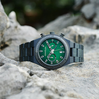 Edenhölzer Herren Armbanduhr Chronograph Hardlex Pico Datumsanzeige ED023-001