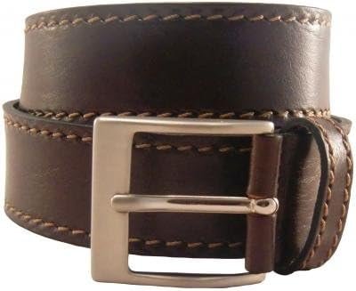 Ledergürtel Basic mit Naht 4,00 cm Braun
