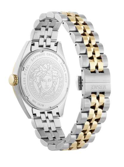 Versace Herren Armbanduhr Athletics Gents Silber, Gold, Grün 41 mm VEKHA0525