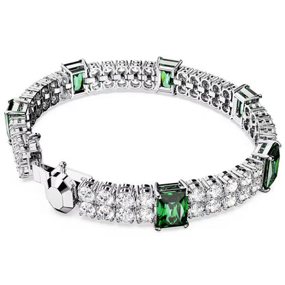 Swarovski Armband Unisex Matrix Tennis Grün, Weiß Rhodiniert 48/M 5666163