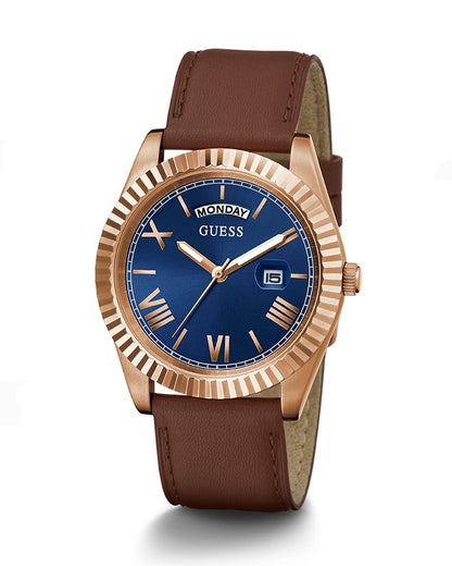 Guess Herren Armbanduhr Umweltfreundlich Connoisseur braun, rosegold 42 mm GW0353G2