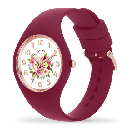 Ice-Watch Armbanduhr Damen ICE Flower Anemone bouquet Small bordeaux weiß 021736