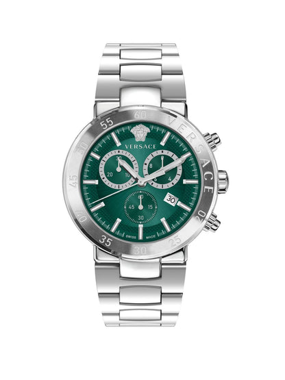 Versace Herren Armbanduhr  Urban Mystique 43 mm Chronograph, Datumsfenster  Armband Edelstahl VEPY01021