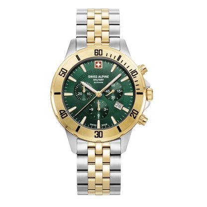 Swiss Alpine Military by Grovana Herrenuhr Cruiser Chronograph Bicolor Grün 7024.9144