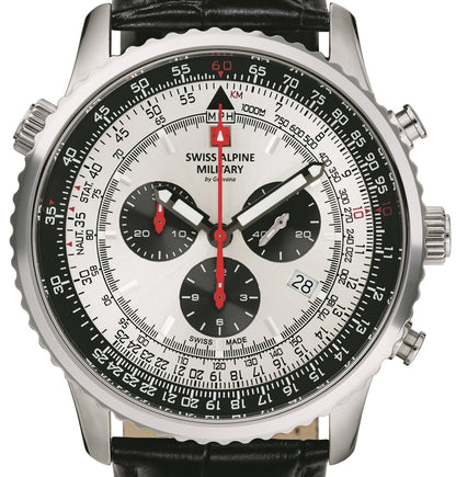 Swiss Alpine Military Herren Armbanduhr 45 mm Armband Leder 7078.9538