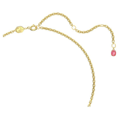 Swarovski Damen Halskette Idyllia Anhänger und Brosche Pavé, Blume, Rosa, Goldlegierungsschicht 5652068