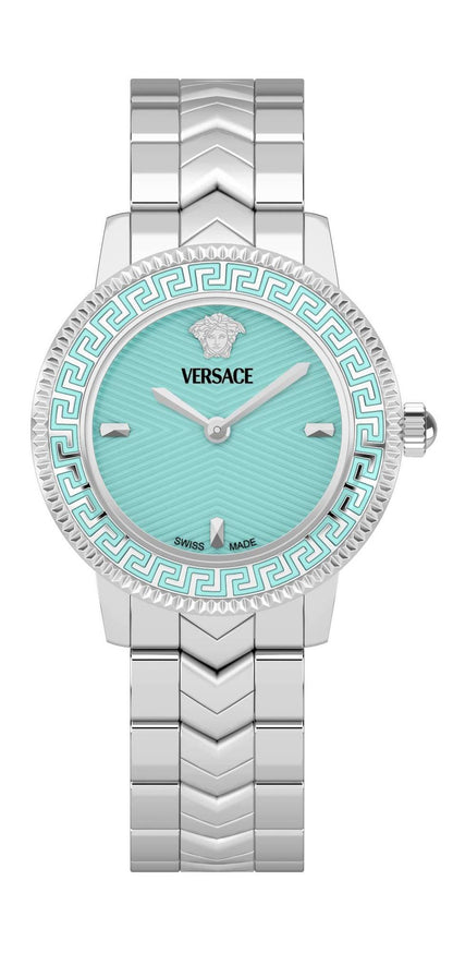 Versace Damen Armbanduhr V-Icon VEUCA0324 Türkis Silber