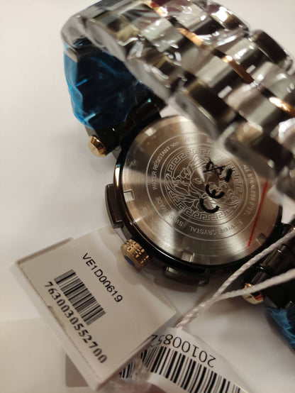 Versace Aion Chronograph Herrenuhr Grau Bronze Stahlarmband 45mm