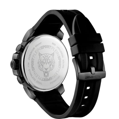 Plein Sport Herren Chronograph Powerlift PSPBA1223 Edelstahl / Schwarz 45 mm