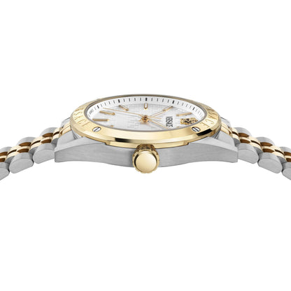 Versace Uhr Herren Athletics Gent Edelstahl Bicolor Weißes Zifferblatt 41 mm VEKHA0625