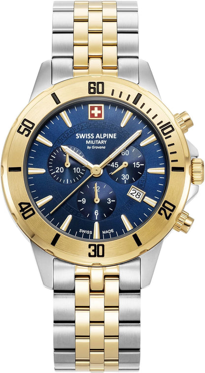 Swiss Alpine Military by Grovana Herrenuhr Cruiser Chronograph Bicolor Blau 7024.9145
