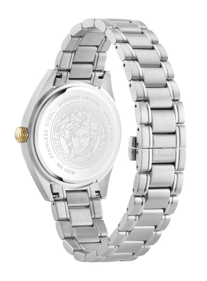 Versace Herrenuhr V-Code Hellblau Edelstahl 42 mm VE6A00825