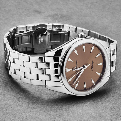 Revue Thommen Herren Armbanduhr  'Heritage' Automatikuhr Zifferblatt braun Edelstahlarmband, 21010-2139
