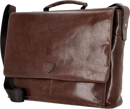 Joop Brenta Kreon BriefBag MHF Herren Leder Aktentasche,Dark Brown,40X31X10