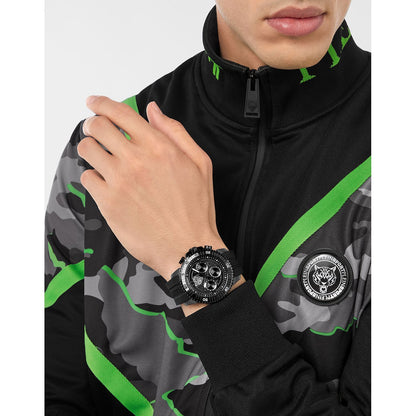 Plein Sport Herren Chronograph Powerlift PSPBA1223 Edelstahl / Schwarz 45 mm