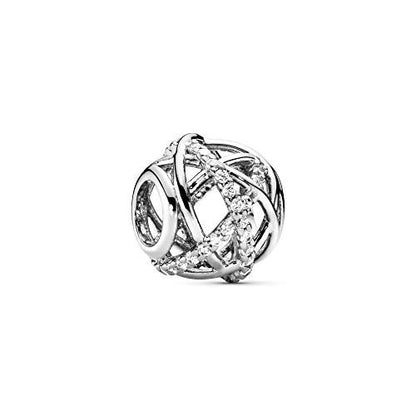 PANDORA Moments Funkelnde Linien Offen gearbeiteter Charm Sterling Silber, Cubic Zirkonia 791388CZ
