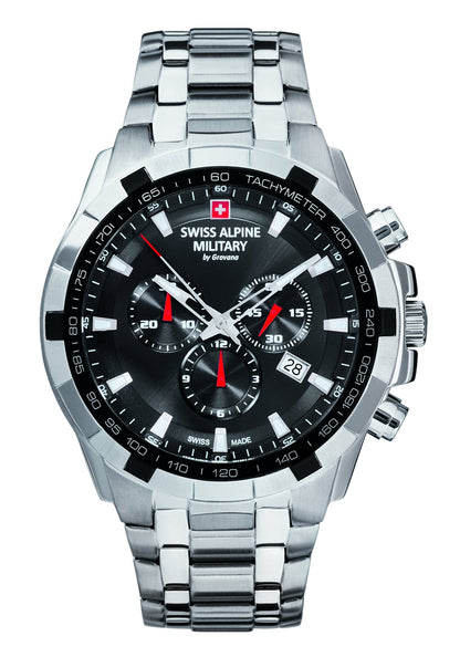 Swiss Alpine Military Herren Armbanduhr Chronograph Quarz 10ATM Swiss Made Star Fighter 7043.9137