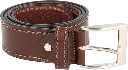Ledergürtel Basic mit Naht 4,00 cm Braun